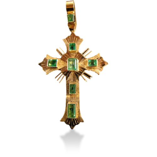 Colonial Cross with Emeralds, Colombia