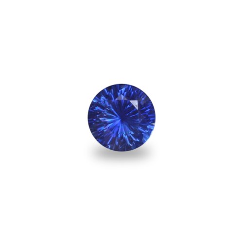 Round 'Concave Brilliant' Cut Blue Sapphire