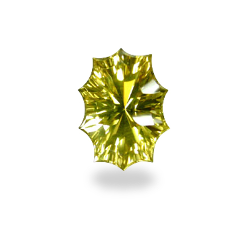 Scalloped Oval-Shaped 'Focus Brilliant' Cut Oro Verde Quartz