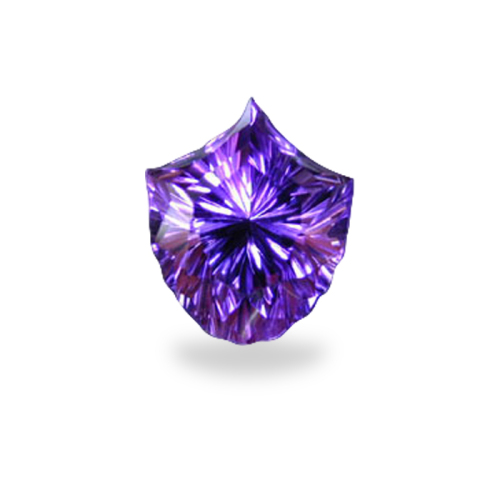 Shalloped Shield-Shaped 'Concave Brilliant' Cut Amethyst