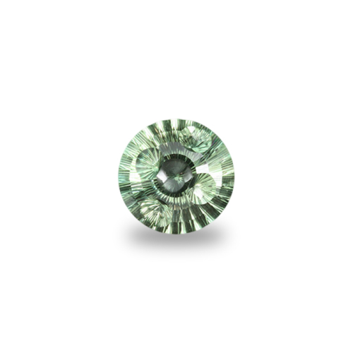Round 'Concave Hemi-Focus' Cut Mint Prasiolite