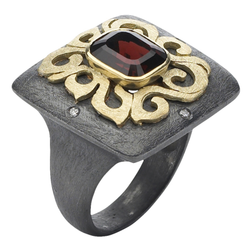 Garnet Ring, 'Edge Collection'