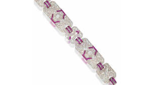 Bonhams Auction Art Deco Diamond and Ruby Bracelet