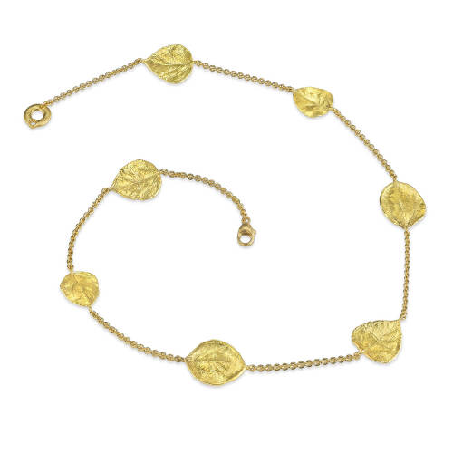 Gold Aspen Leaves Necklace
