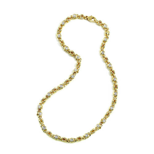 Gold Chain Necklace with Diamonds