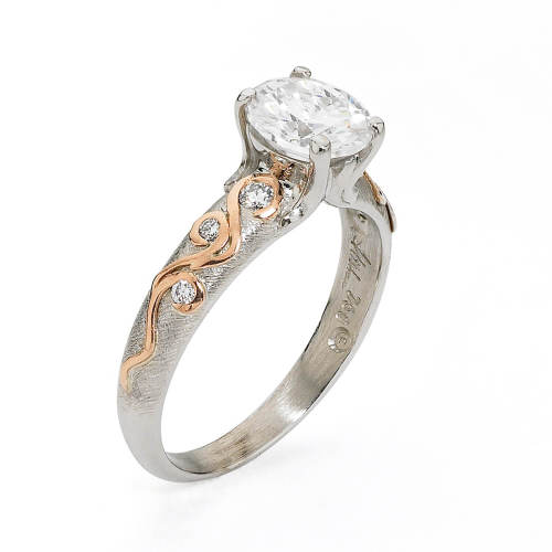 Semi-Mount White & Rose Gold Engagement Ring