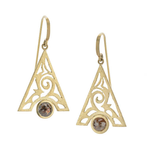 Gold Earrings with Rose Diamonds
