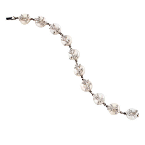 Victorian Flower Pearl Bracelet