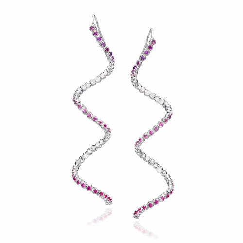 Spiral Earrings with Gradated Sapphires
