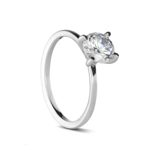 Petite, 4-Prong Solitaire Semi-Mount Engagement Ring