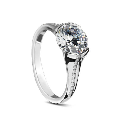 Half-Bezel Semi-Mount Engagement Ring
