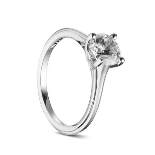 Tapered 4-Prong Solitaire Engagement Ring