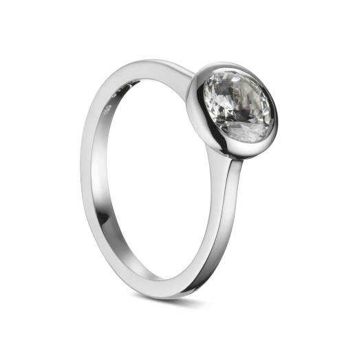 Full-Bezel, Solitaire Semi-Mount Engagement Ring