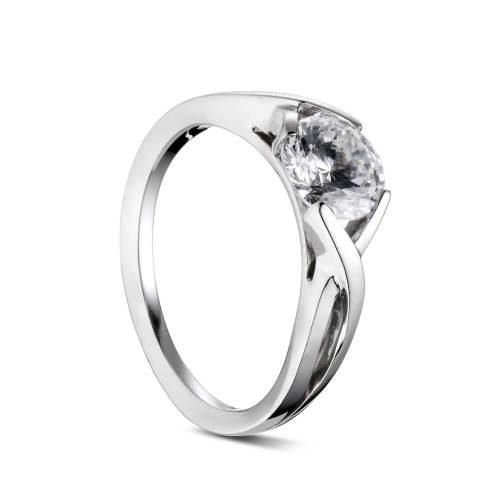 Twisting Solitaire Semi-Mount Ring