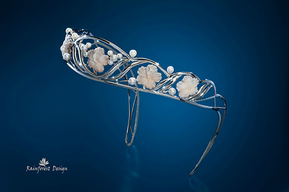 Hibiscus Cameo Tiara by Rainforest Design - Side View