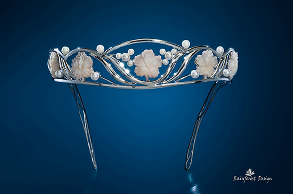 Hibiscus Cameo Tiara by Rainforest Design - Front View