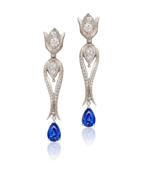 Cynthia Renee gold diamond sapphire earrings (3)