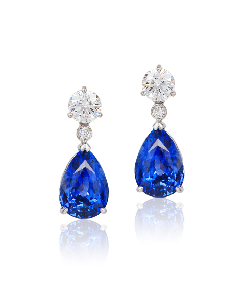 Cynthia Renee sapphire diamond earrings