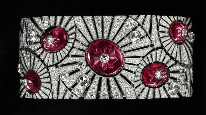 Cartier Art Deco diamond and ruby bracelet.