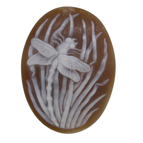 Dragonfly with Grass Oval Cameo