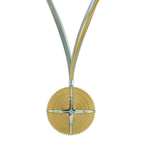 Paraiba Tourmaline Gold Medallion